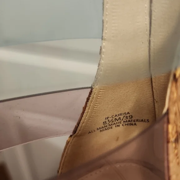 Jessica Simpson Multi Colored Clear Strap Cork Heels - Picture 5 of 5
